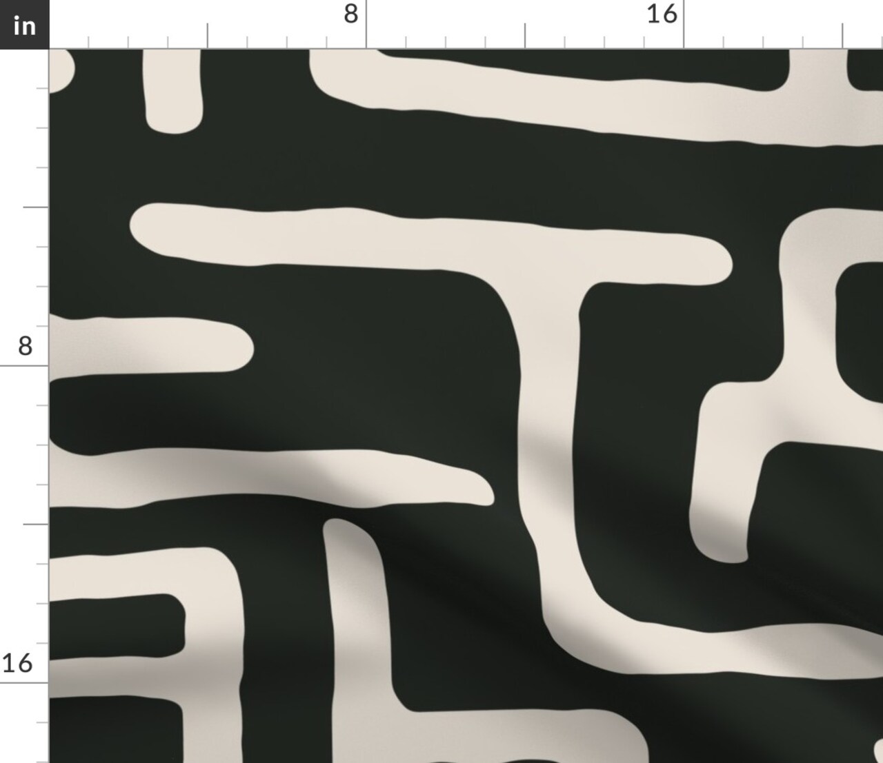 African Geometric Abstract Lines Beige Geo Modern Mod Dark Green Custom Printed Fabric by Spoonflower Various Fabrics by the Yard or Fat Quarter